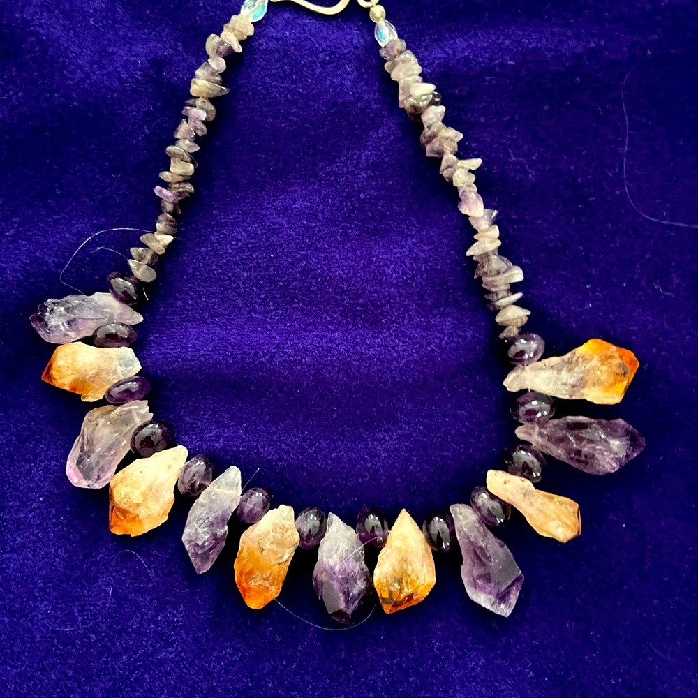 Amethyst Natural Rock Necklace.